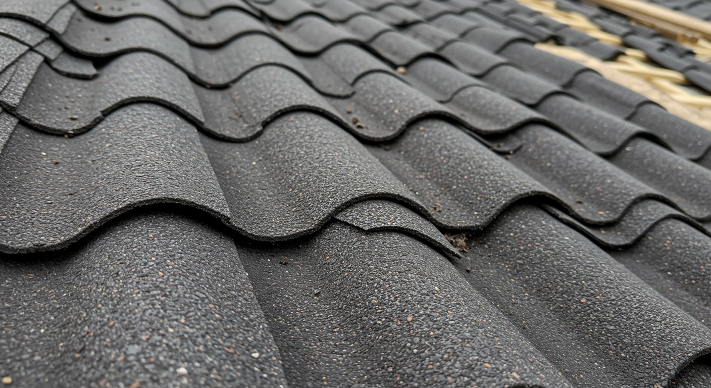 A close-up of innovative roofing materials being installed on a home, showcasing modern technology and craftsmanship. The image captures the texture and quality of the materials.